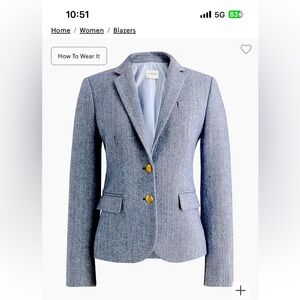 JCrew Herringbone schoolboy blazer